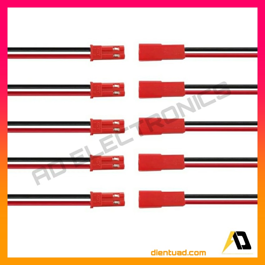 Cáp JST 2P 2.54mm Đực Cái - Jack JST 2P Đực Cái