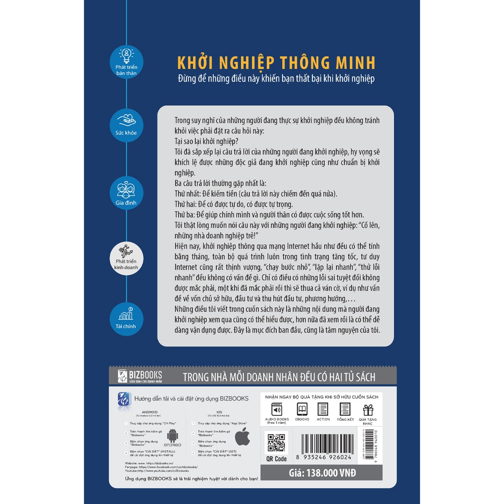 Sách - Khởi nghiệp Thông Minh Đừng Để Những Điều Này Khiến bạn Thất Bại Khi Khởi Nghiệp + Tặng Kèm Booksmart