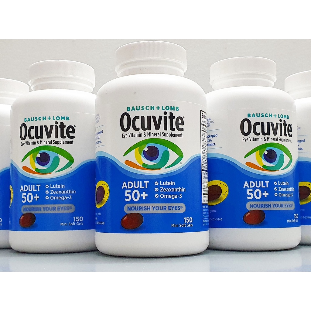 Viên Uống Bổ Mắt Ocuvite Adult 50+ Eye vitamin &amp; Mineral 150 viên - hàng Mỹ chuẩn air (mẫu mới)