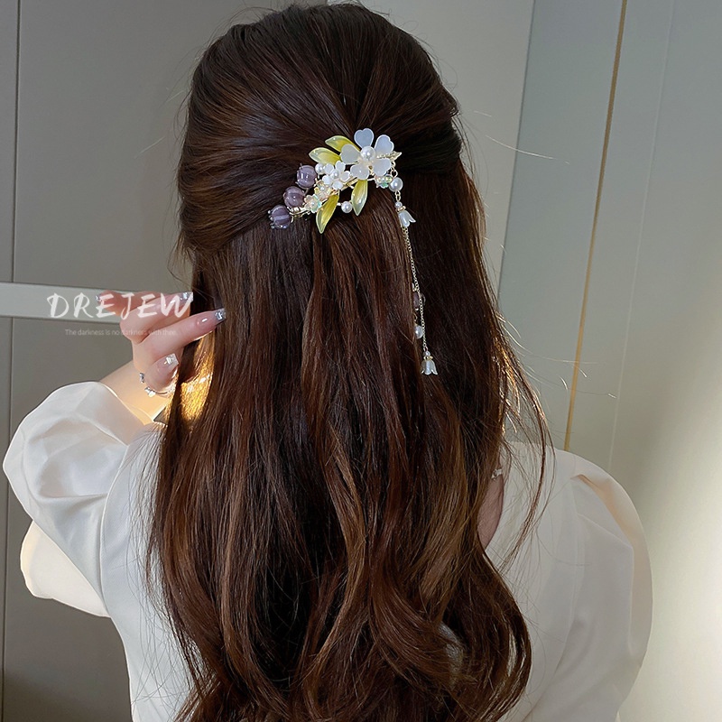 Kẹp Tóc Hình Hoa Lily Đính Ngọc Trai Thời Trang Mùa Hè Ngọt Ngào Cho Nữ