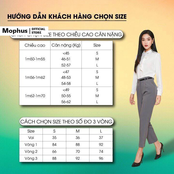 Áo sơ mi nữ Mophus công sở vải lụa cao cấp, thời trang công sở nữ tính EA21009