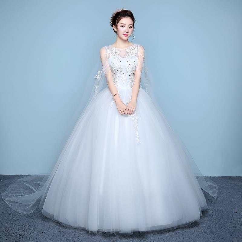 khuyến mãi bán trướcváy cưới nhẹ cô dâu 2021 học sinh cấp 2 net người nổi tiếng Áo một vai Hàn Quốc phong cách Tr1
