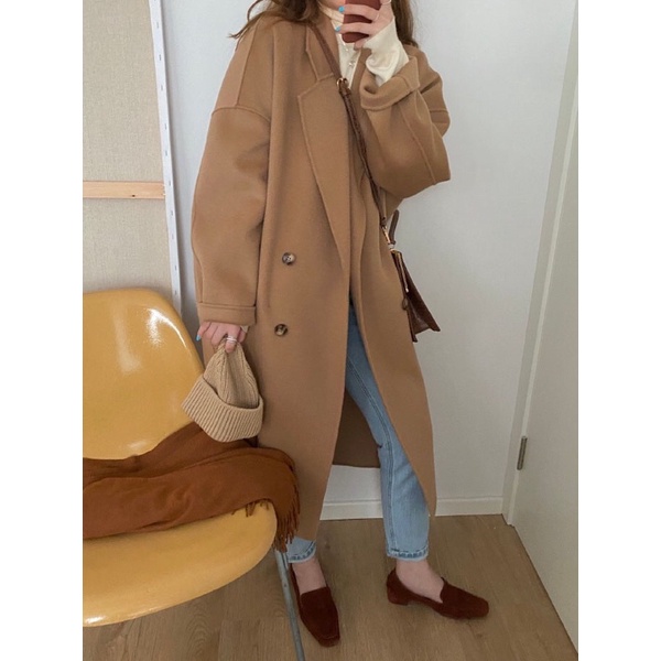 Áo khoác dáng dài Trenchcoat Wonyi chất vải dạ dày style Hàn Quốc