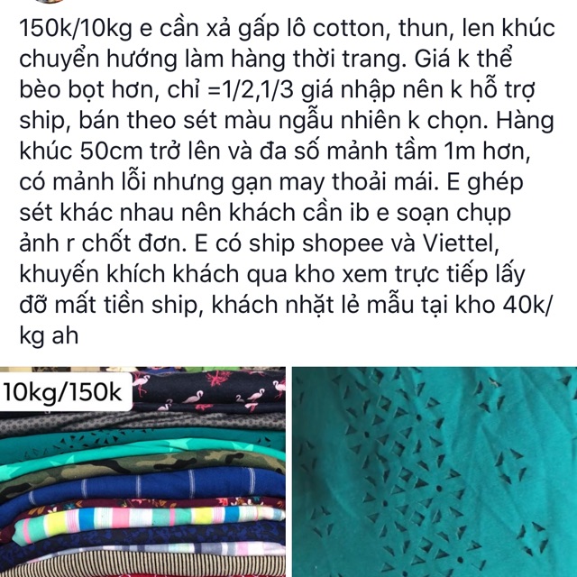 Sét cotton, thun sale