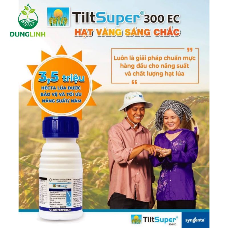 TILT SUPER/Bretil 300EC chai 250ml Syngenta trị đốm vằn vàng lá, lem lép hạt