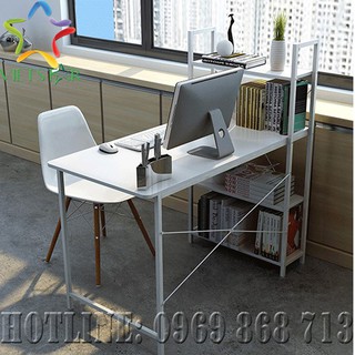 Bàn học liền giá sách