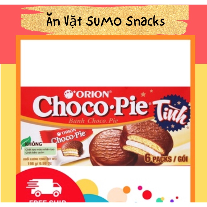 Bánh Choco-pie hộp 198g (6 cái)-Ăn Vặt Sumo Snack