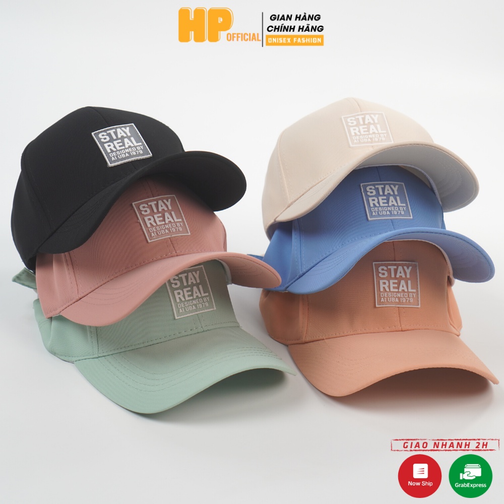 Mũ Lưỡi Trai ❤️ Nón Kết Thêu Tem Stay Real Chất Kaki Cao Cấp Form Unisex Nam Nữ N55 - Happy Style