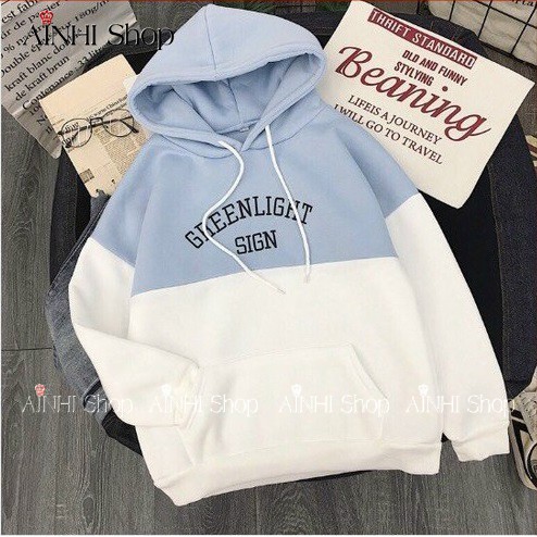 ÁO HOODIE ❤️FREESHIP❤️ ÁO HOODIE NỮ greenlight sign DÀY MỊN NHIỀU MÀU AO HOODIE FREE SIZE DƯỚI 60KG