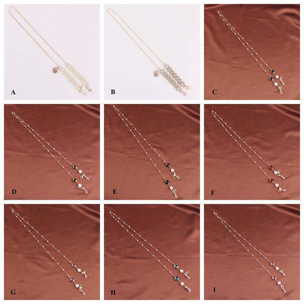 ESPO Dây Xích Giữ Mắt Kính Hình Tròn Đính Đá Quý