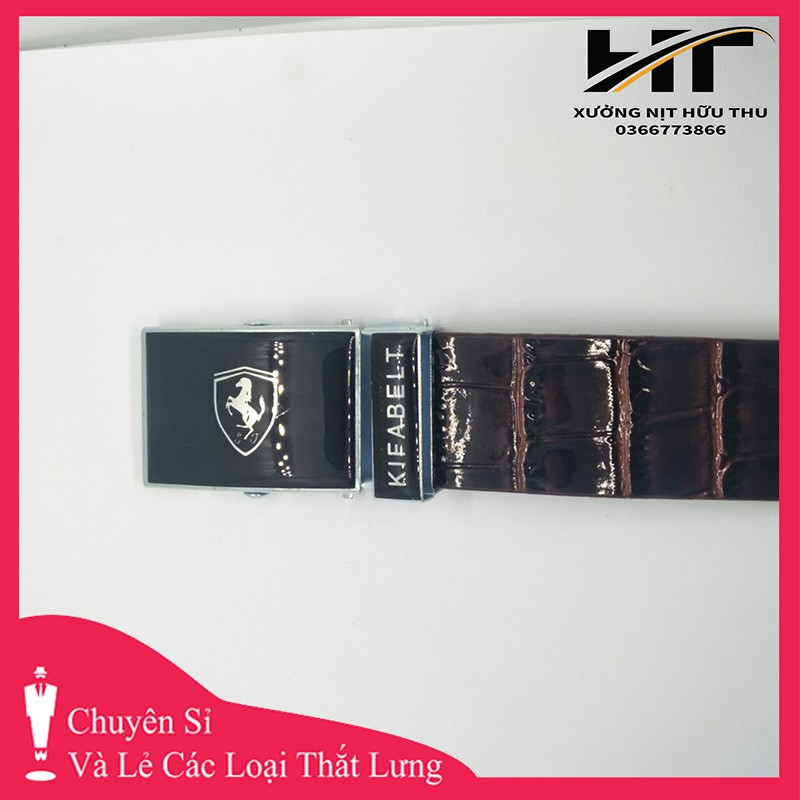 🎁FREESHIP🎁 Thắt lưng da pu vân cá sấu nam cao cấp - rộng 38mm khóa lăn, dây lưng nam