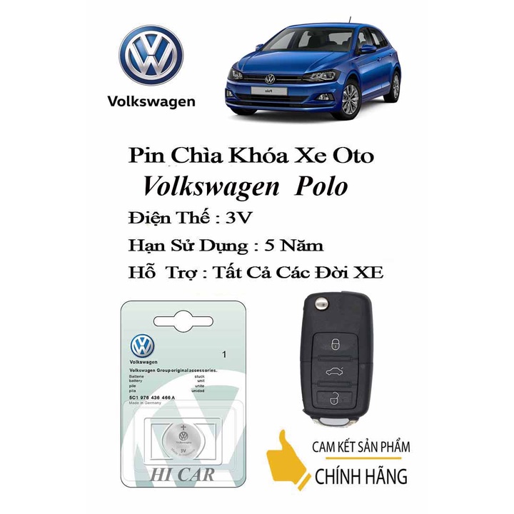 Pin chìa khóa ô tô Volkswagen Polo chính hãng