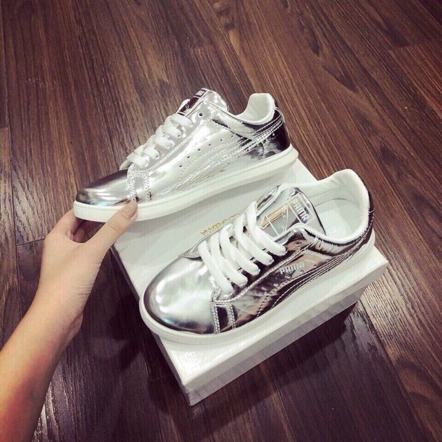 SNEAKER PUMA MÀU BẠC CỰC CHẤT