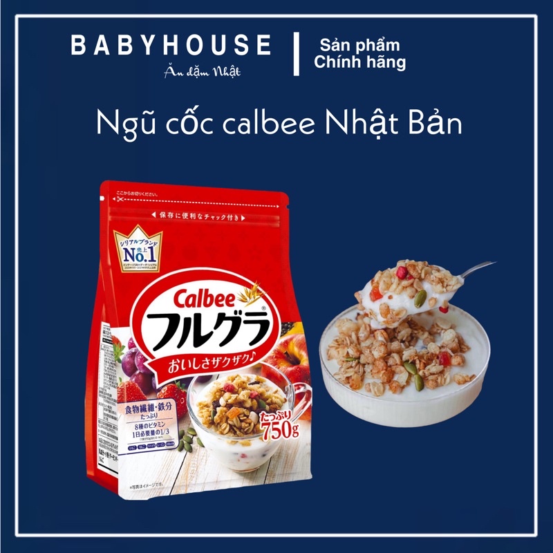 Ngũ cốc dinh dưỡng Calbee ăn kiêng/mix trái cây, các vị Nhật Bản