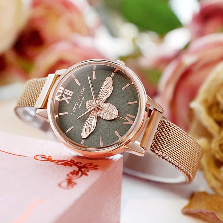 Đồng Hồ Nữ Chính Hãng LSVTR TD4 Dây Nam Châm Dây Lụa Mặt Con Ong Sang Chảnh Đẹp Giá Rẻ