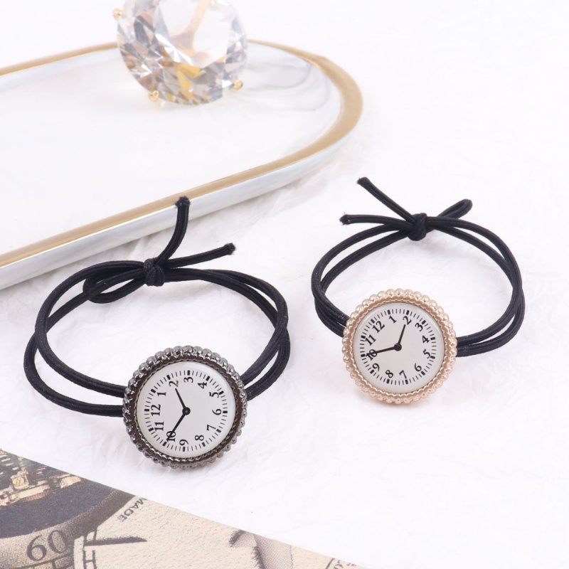 Dây cột tóc mặt hình đồng hồ vintage dễ thương phong cách Hàn Quốc