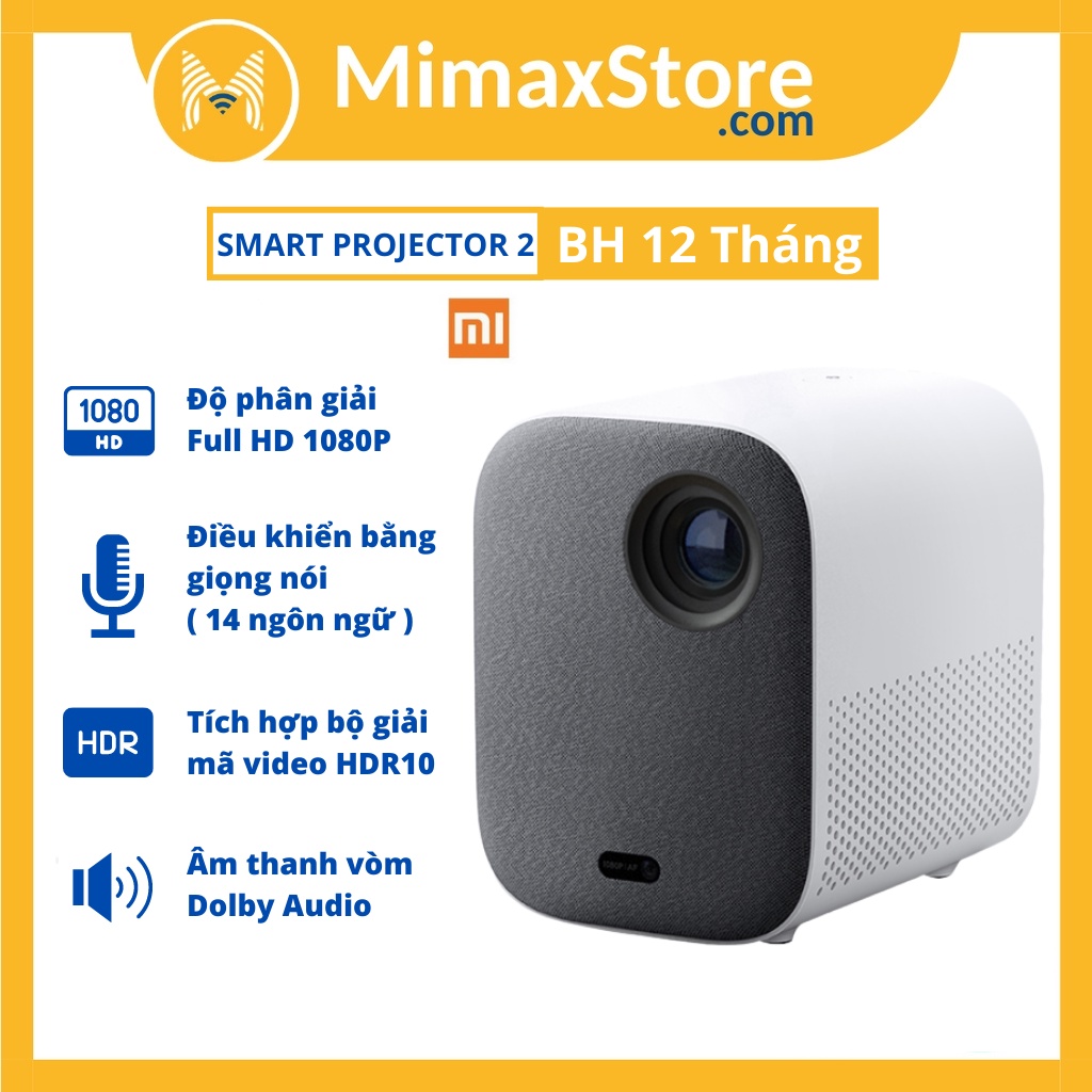 [Hoả Tốc -HCM] Máy Chiếu Mini Xiaomi Mi Smart Projector 2 EU | Hàng Chính Hãng | Bảo Hành 12 Tháng | Mimax Store