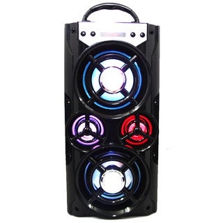Loa gỗ Bluetooth xách tay MS-260BT đèn led ( Đen )