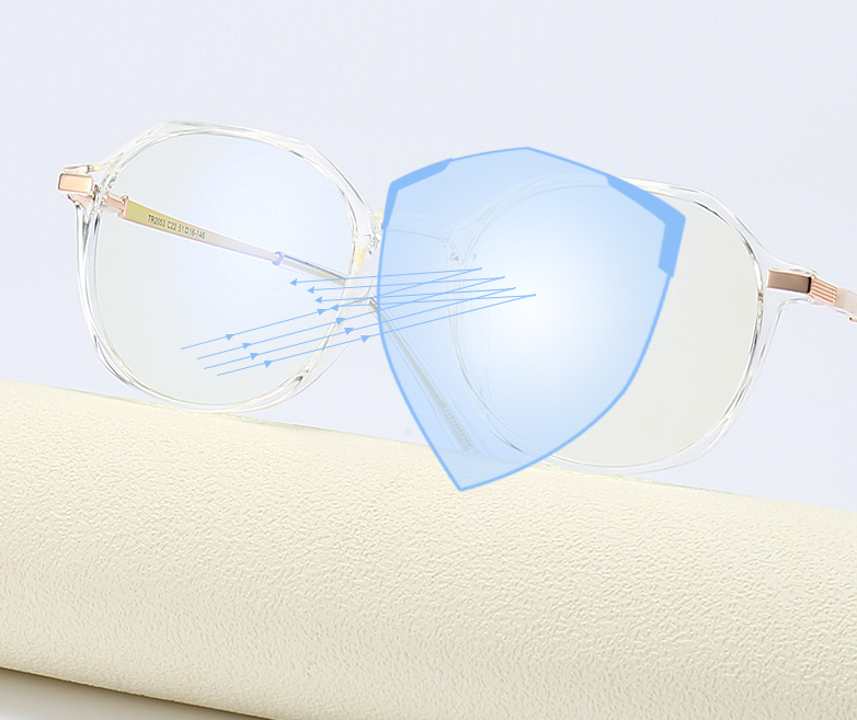Kính mắt gọng tròn không đều chống tia sáng xanh dành cho nữ
