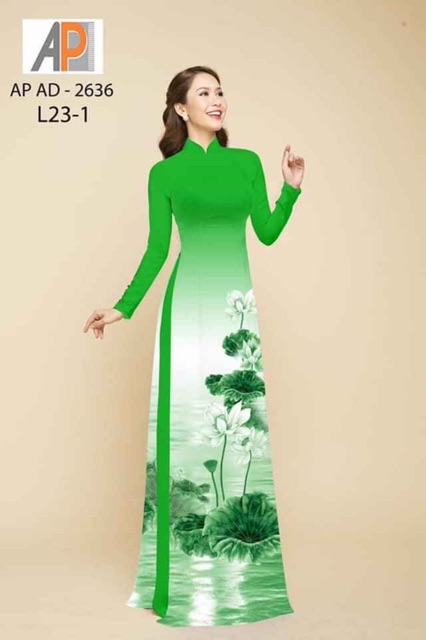 Vải áo dài hoa sen