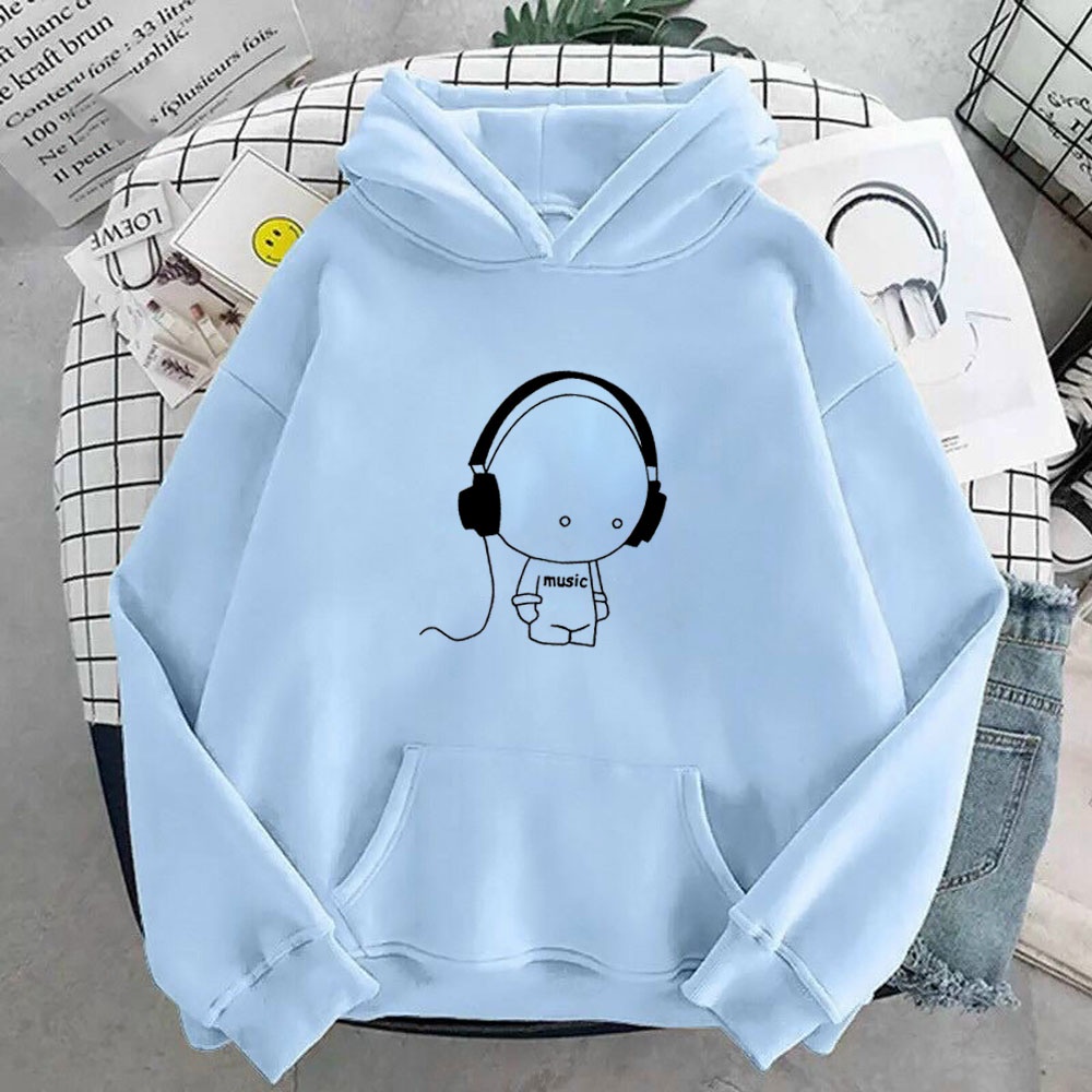 ÁO KHOÁC HOODIE NỈ UNISEX IN NHÓC ĐEO TAI PHONE CỰC ĐẸP