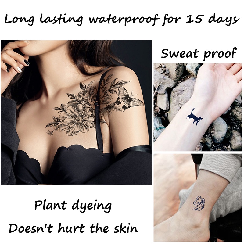 Miếng Dán Hình Xăm Tạm Thời Chống Nước Lâu Trôi Họa Tiết Chữ Cái