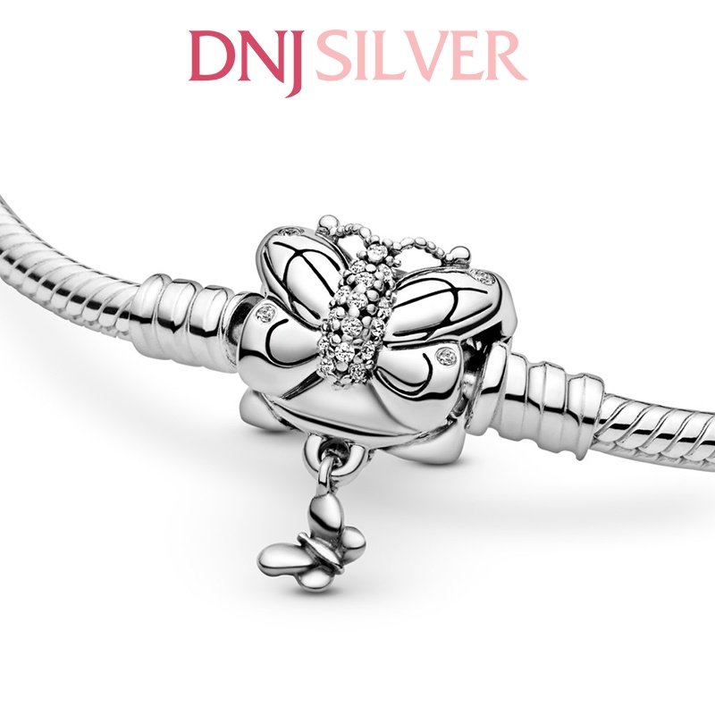 Vòng tay bạc 925 cao cấp - Mẫu vòng Butterfly Clasp Snake Chain Bracelet, chốt khóa hình chú bướm xinh xắn, đáng yêu