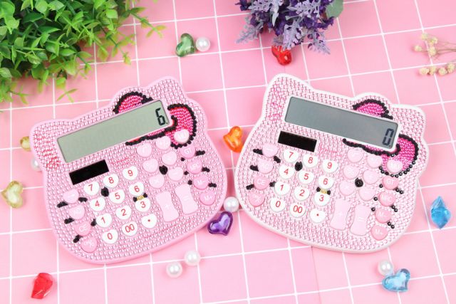 Máy Tính Hình Mèo Hello Kitty Đính Đá Dễ Thương