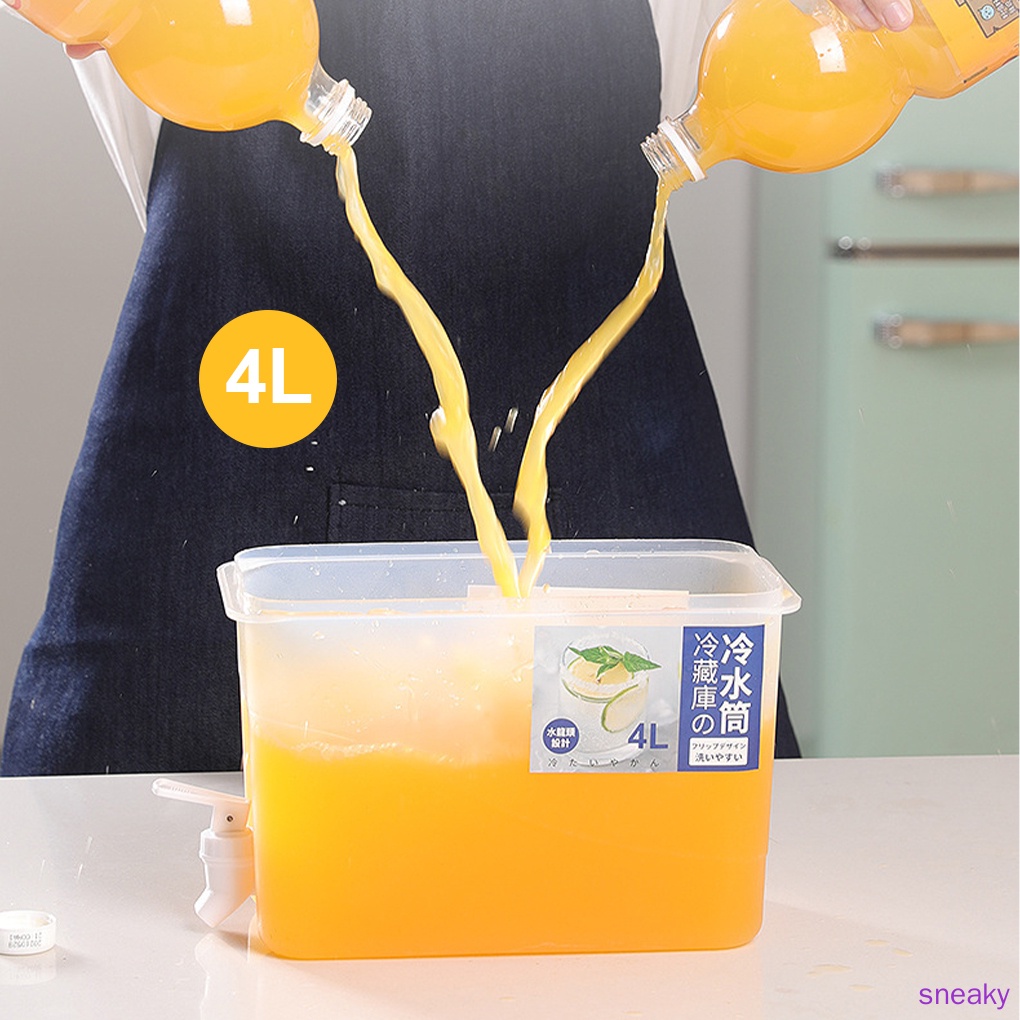 Thùng Đựng Nước Ép 4l Có Vòi Tiện Dụng Cho Tủ Lạnh