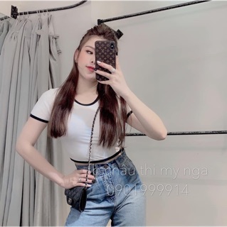 Áo croptop viền siêu đẹp ạ