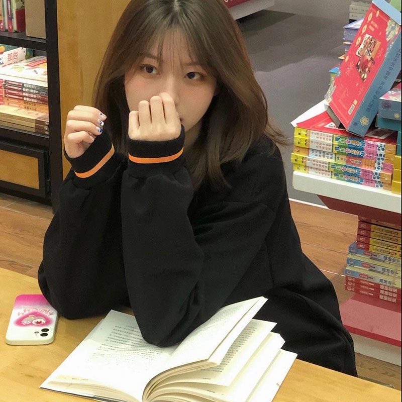 Áo sweater tay dài dáng rộng thời trang mùa thu cho nữ 2021 | BigBuy360 - bigbuy360.vn