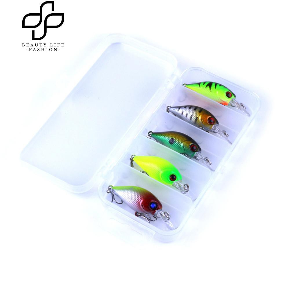 Set 5 mồi câu cá giả kèm hộp