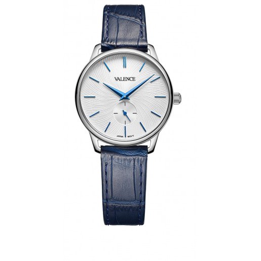 Đồng Hồ Unisex Valence Hàn Quốc VC-077 dây da kim rốn (Xanh)