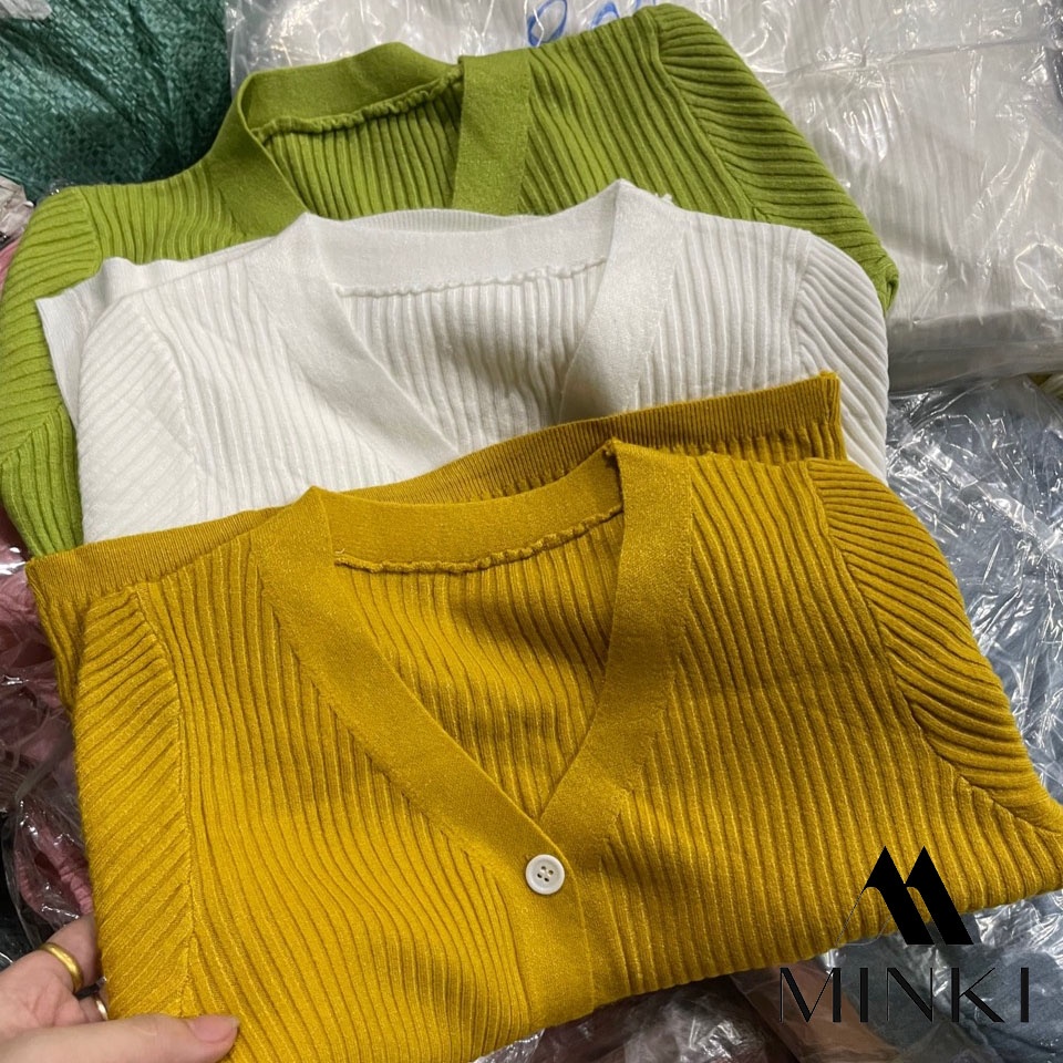 ÁO CARDIGAN LEN CÚC TRẮNG - LEN CAO CẤP CO GIÃN SIÊU TỐT - MÀU XANH/ HỒNG/ TRẮNG | BigBuy360 - bigbuy360.vn