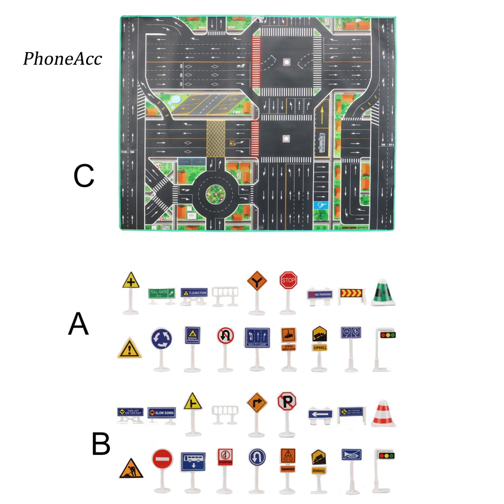 Thảm Đồ Chơi Hình Bản Đồ Giao Thông Thành Phố Dày Dặn Thoải Mái Cho Bé