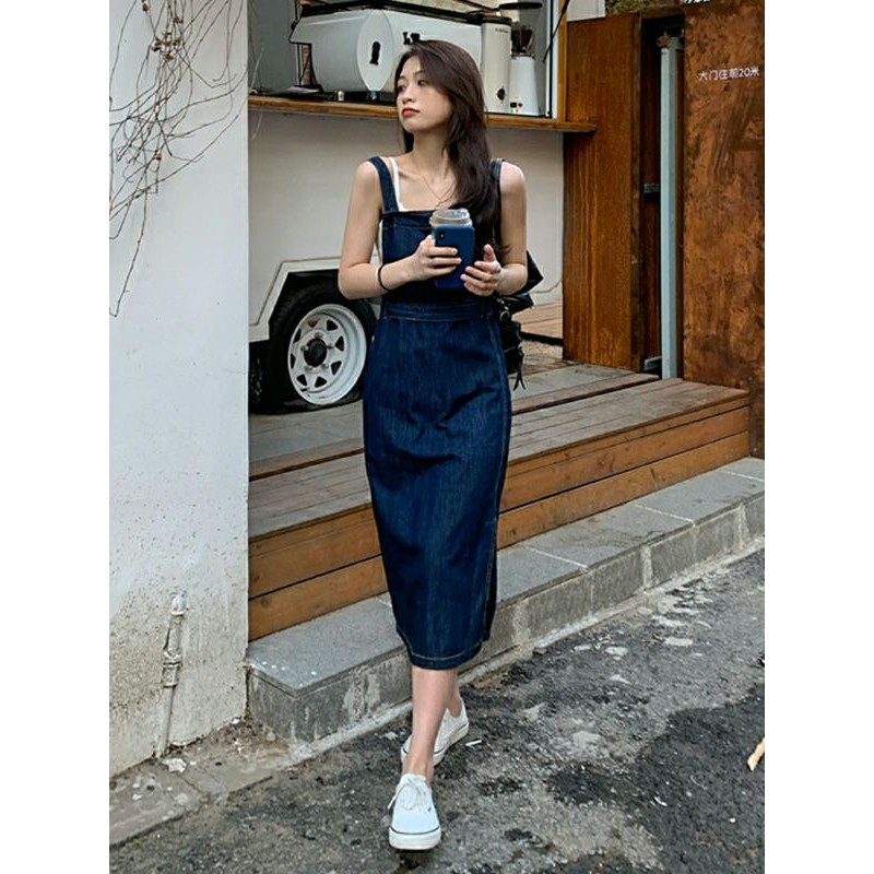 Yếm đầm dáng suông dài xẻ tà ulzzang order