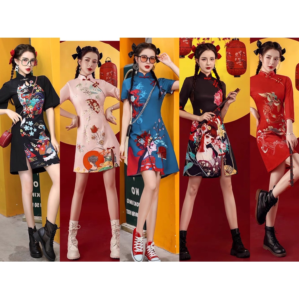 Sườn xám trẻ trung phong cách hồng kong