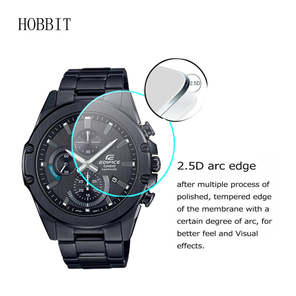 2pcs  2.5D 9H Transparent Tempered Glass Screen Protector For Casio EDIFICE EFR-S567YDC 1AUPR EFR S567YDC Watch Protective Film