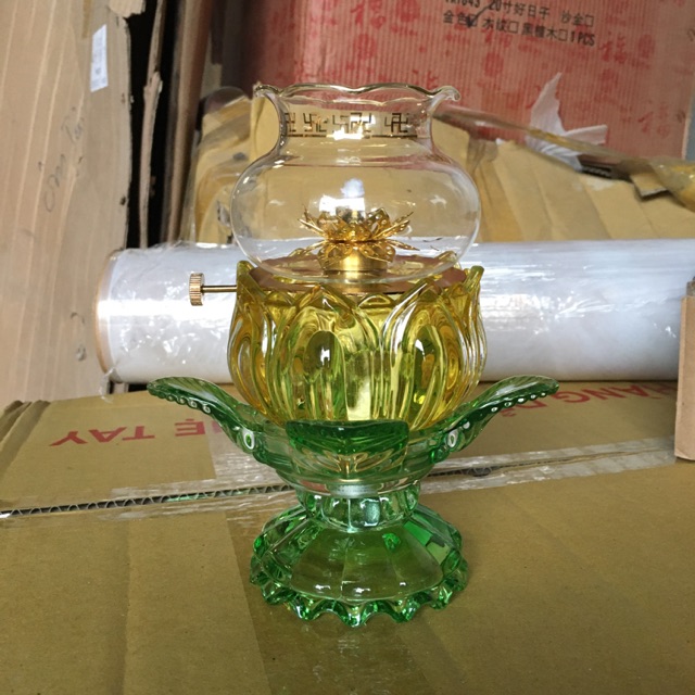ĐÈN ĐỐT DẦU LƯU LY CÁT TƯỜNG ( Mã 02)