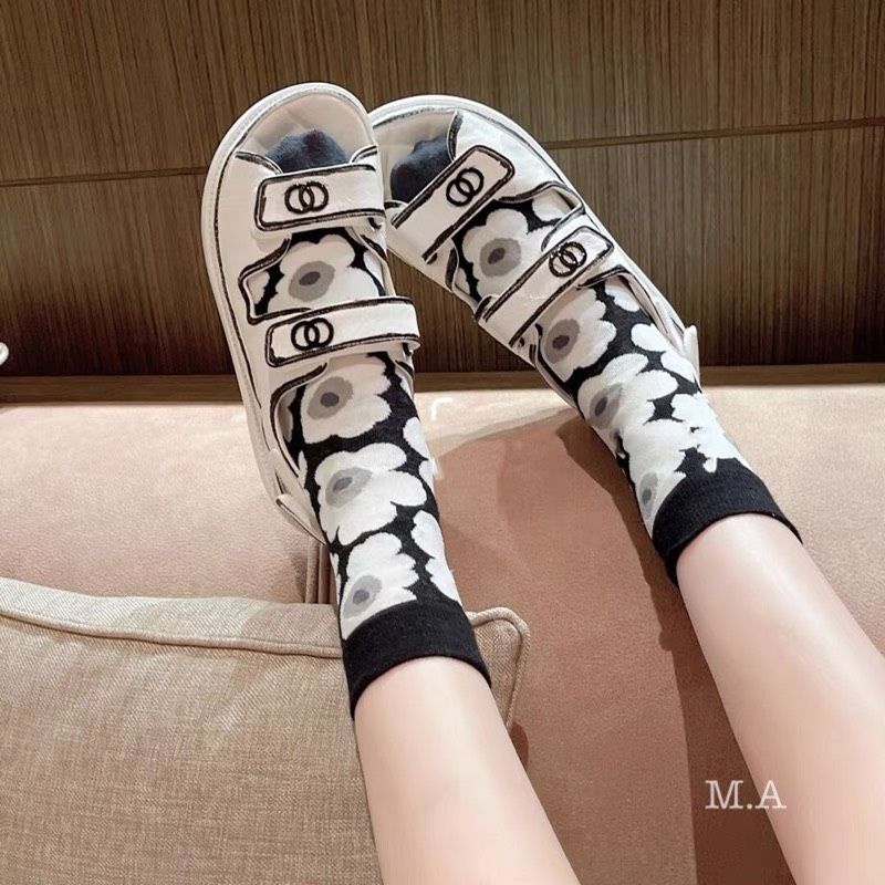 x Sandal Trắng 2p Quai Dán Đế Bằng Cn Dệt Mềm Êm Fullbox Bill Túi Cao Cấp