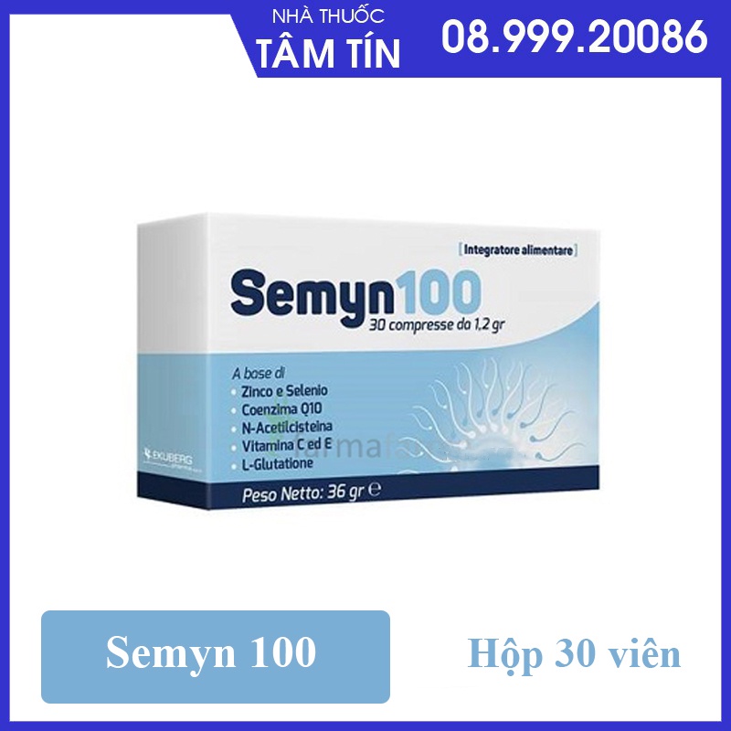 SEMYN 100- Hỗ trợ cải thiện cả về số lượng và chất lượng tinh trùng, cải thiện sức khỏe sinh sản, tăng cường sinh lý nam