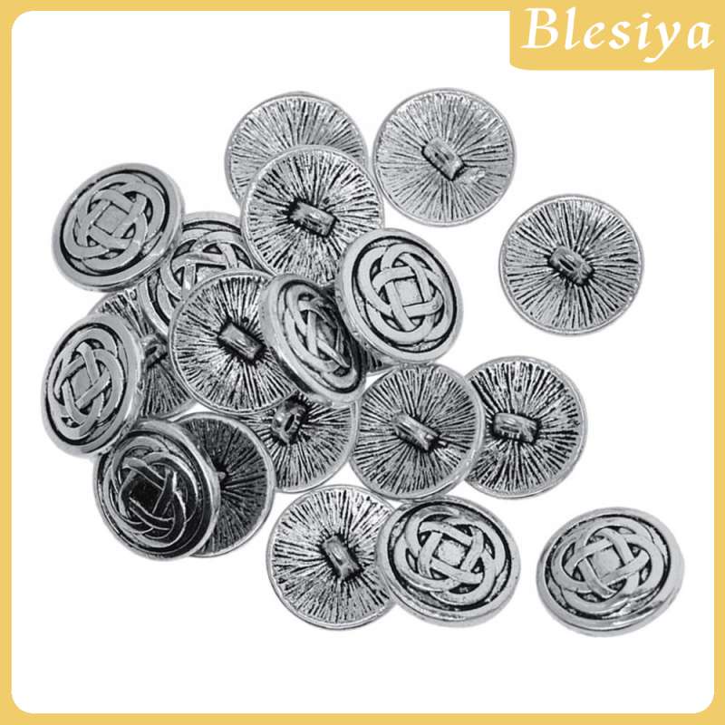 [Blesiya] Set 20 Nút Kim Loại Vintage Tinh Tế Làm Áo Khoác Blazer Thể Thao