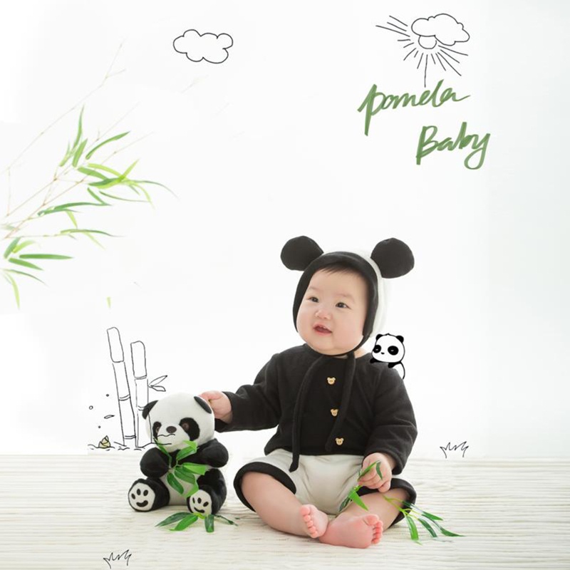 Bộ Áo Liền Quần Tai Gấu Dễ Thương Cho Bé Chụp Ảnh