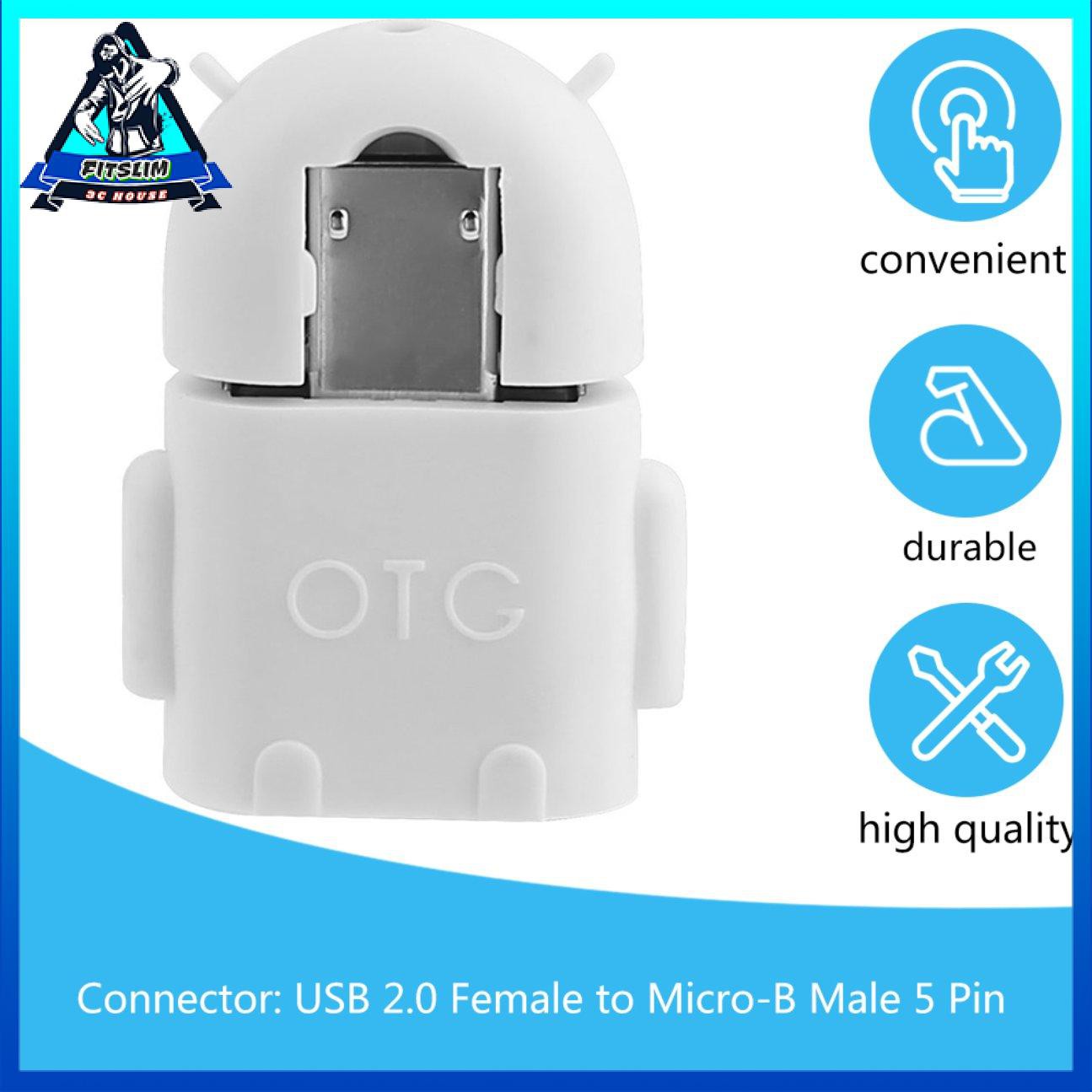 Máy chủ Micro USB 2.0 Nam sang USB Nữ Bộ chuyển đổi OTG cho Điện thoại máy tính bảng Android