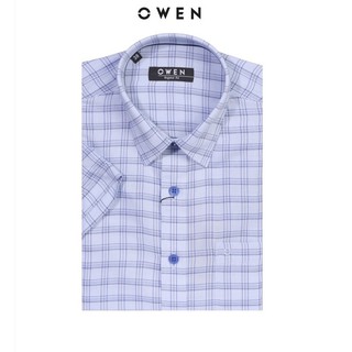 OWEN - Áo sơ mi ngắn tay Owen REGULAR FIT chất SỢI TRE kẻ ca rô xanh 22544