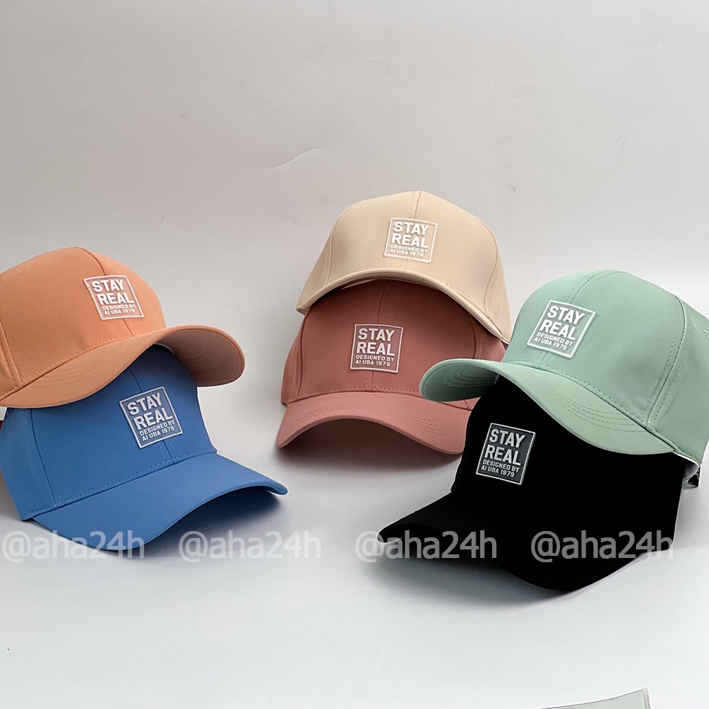 Mũ lưỡi trai thêu tem STAY REAL thời trang nón kết unisex nam nữ đẹp AH1658