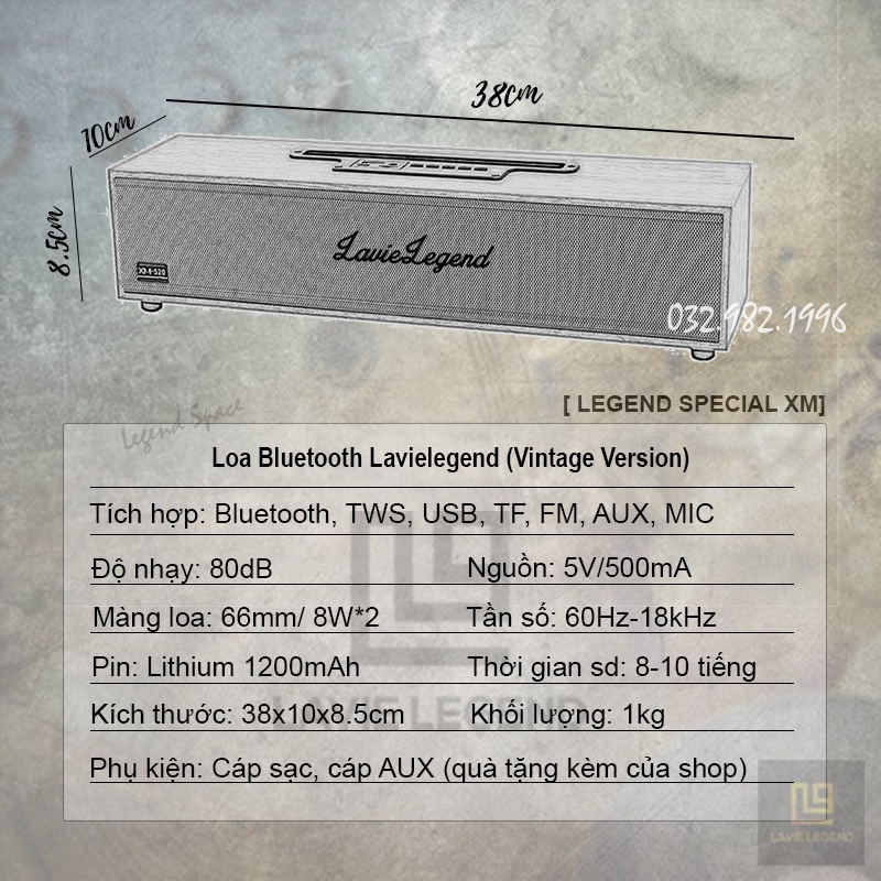 Loa Bluetooth Không Dây Để Bàn Phong Cách Vintage Cho Điện Thoại, Máy Tính, TV, Loa Bluetooth Hỗ Trợ Cắm USB Thẻ Nhớ Mic