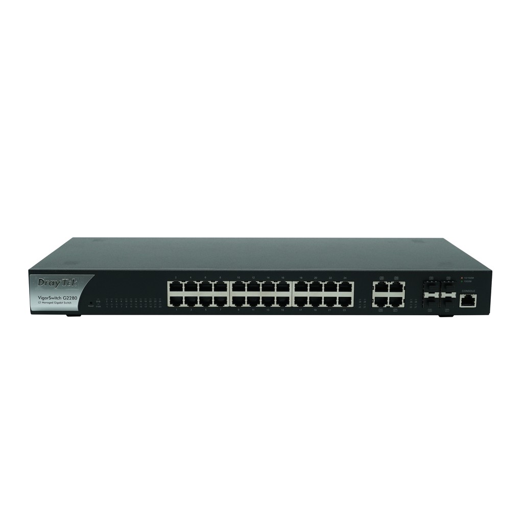 Bộ chia mạng DrayTek VigorSwitch G2280 Switch 28 cổng (4 cổng combo SFP/RJ45) Layer2 Managed Gigabit