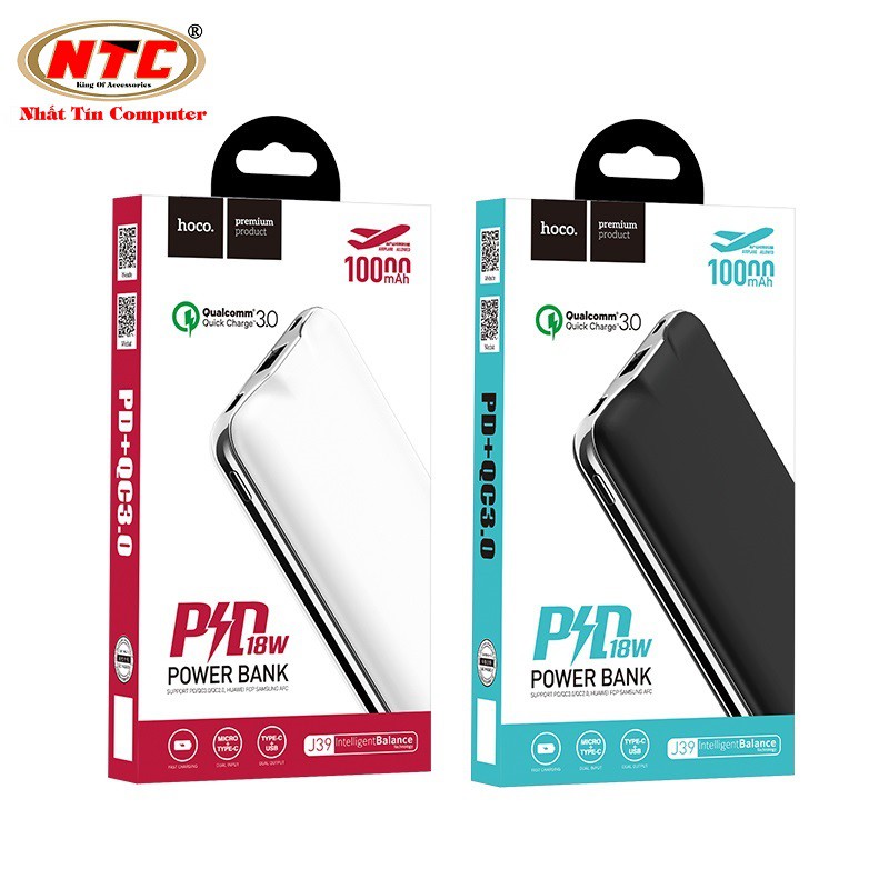 Pin sạc dự phòng Hoco J39 10000mAh lõi Polymer hỗ trợ sạc nhanh QC3.0 và PD18W