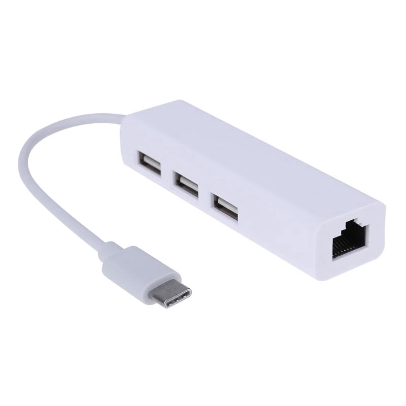 Bộ Chia 3 Cổng Usb 3.0 Type C Sang Ethernet Lan Rj45 Cho Macb